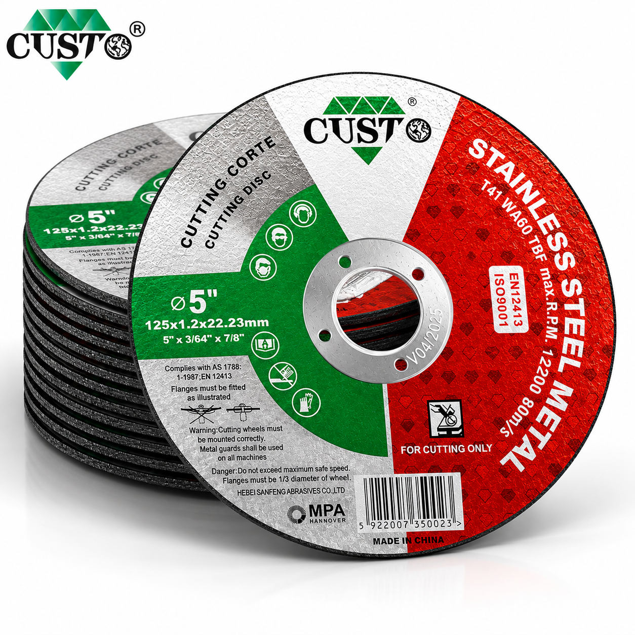Discos de corte para máquinas estacionarias-125x1.2